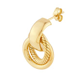 14K Gold Duo Linked Hoop Earrings