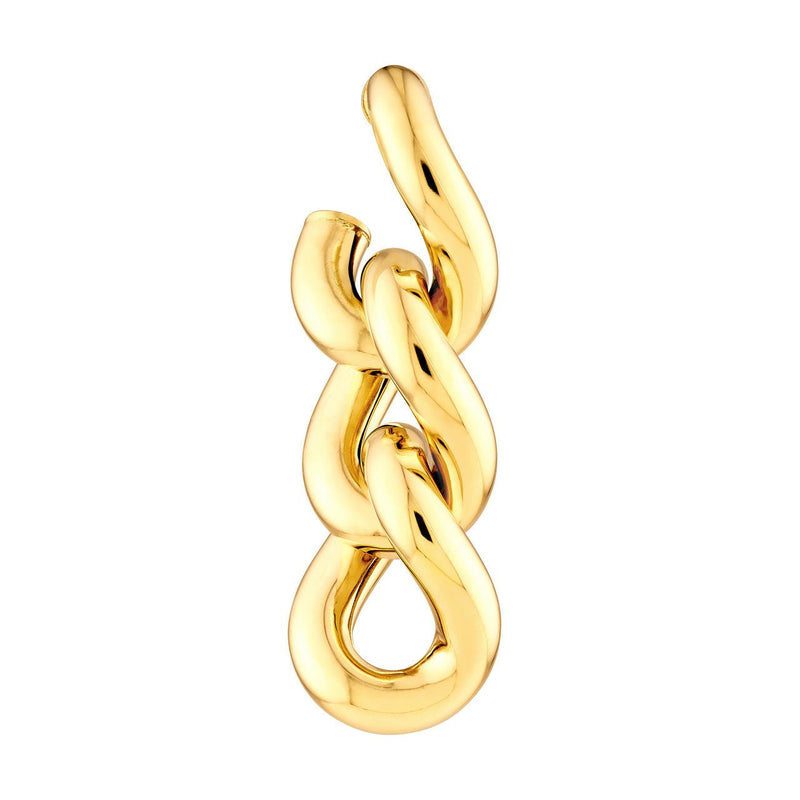14K Gold Triple Curb Link Dangle Earrings