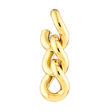 14K Gold Triple Curb Link Dangle Earrings