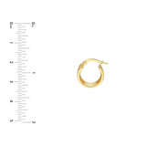 14K Gold Small Ribbed Hoop Earrings