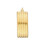 14K Gold Ribbed Hoop Earrings