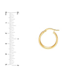 14K Gold Ribbed Hoop Earrings