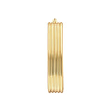 14K Gold Long Ribbed Oval Hoop Earrings