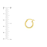 14K Tri Color Gold 10MM Round Triple Hoop Earrings