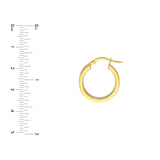 14K Tri Color Gold 15MM Round Triple Hoop Earrings