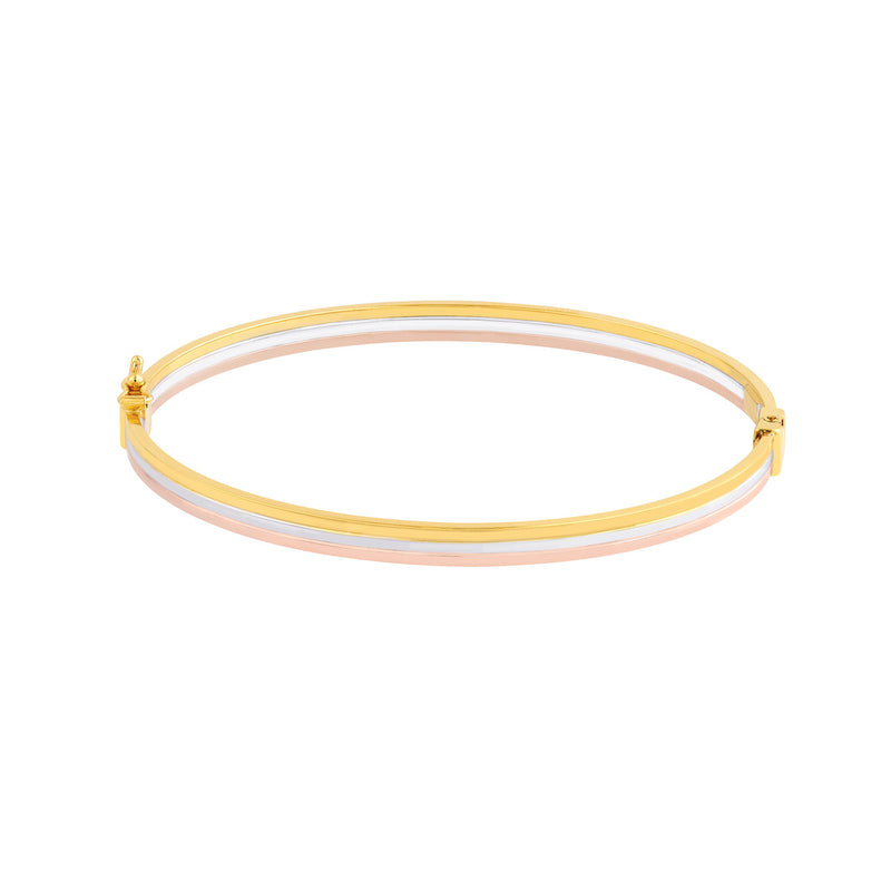 14K Tri Color Gold Bangle