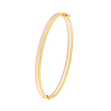 14K Tri Color Gold Bangle