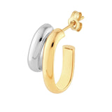 14K Two-Tone Gold Side by Side Open Earrings