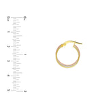 14K Tri Color Gold Triple Hoop Earrings
