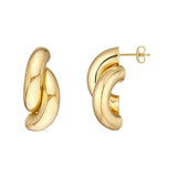 14K Gold Double Half Circle Earrings