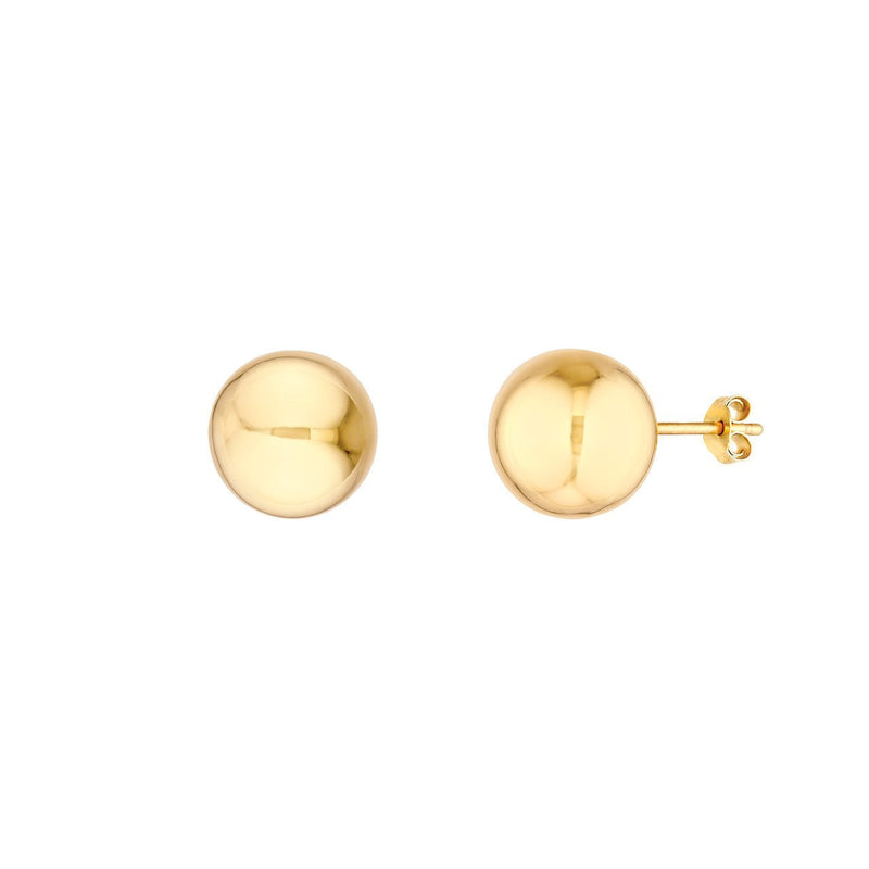 14K Gold 12MM Ball Stud Earrings