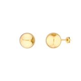 14K Gold 12MM Ball Stud Earrings