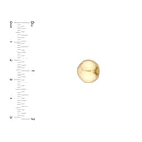 14K Gold 12MM Ball Stud Earrings