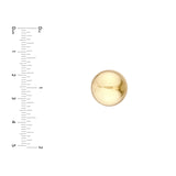 14K Gold 16MM Ball Stud Earrings