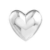 Sterling Silver Puff Heart Hoop Earrings