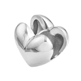 Sterling Silver Puff Heart Hoop Earrings