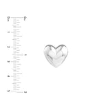 Sterling Silver Puff Heart Hoop Earrings