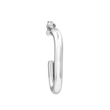 Sterling Silver Open Long Hoop Earrings