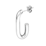 Sterling Silver Open Long Hoop Earrings
