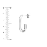 Sterling Silver Open Long Hoop Earrings