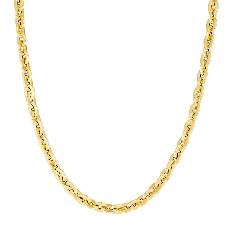 14K Gold Hollow Oval Link Chain Necklace