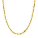 14K Gold Hollow Oval Link Chain Necklace