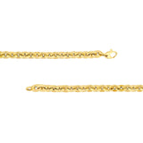 14K Gold Hollow Oval Link Chain Bracelet