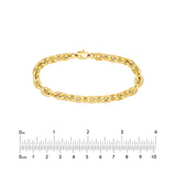 14K Gold Hollow Oval Link Chain Bracelet