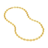 14K Gold Hollow Oval Link Chain Necklace