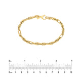 14K Gold 2+1 Textured Link Bracelet