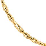 14K Gold 2+1 Textured Link Necklace