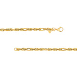 14K Gold 2+1 Textured Link Necklace