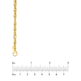 14K Gold 2+1 Textured Link Necklace