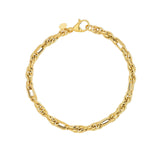 14K Gold 2+1 Textured Link Bracelet