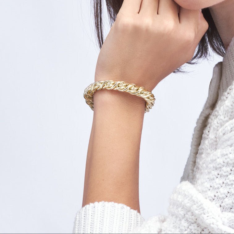 14K Gold Twisted Cable Chain Bracelet