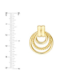 14K Gold Multi Ring Hoop Dangle Earrings