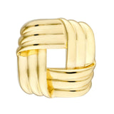 14K Gold Square Tri Weave Earrings