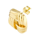 14K Gold Square Tri Weave Earrings