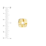 14K Gold Square Tri Weave Earrings