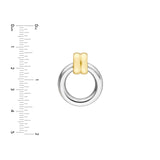 14K Two-Tone Gold Dangle Hoop Earrings