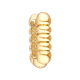 14K Gold Boxy Bead Hoop Earrings