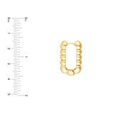 14K Gold Boxy Bead Hoop Earrings