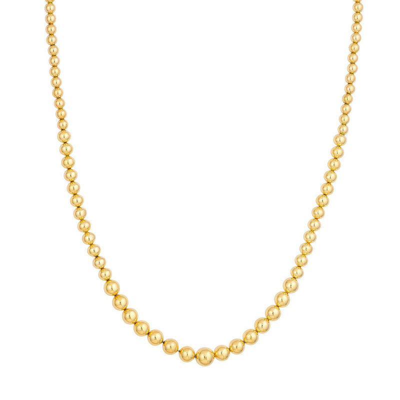 14K Gold Graduated Bead Necklace