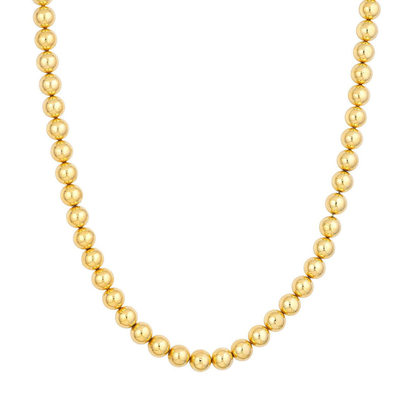 14K Gold 8MM Bead Chain Necklace