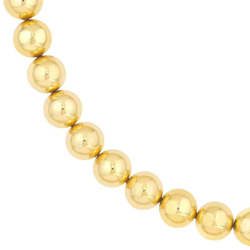 14K Gold 8MM Bead Chain Necklace