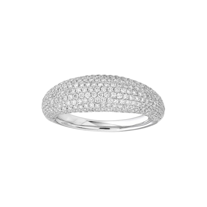 14K Gold Dome Diamond Pavé Band