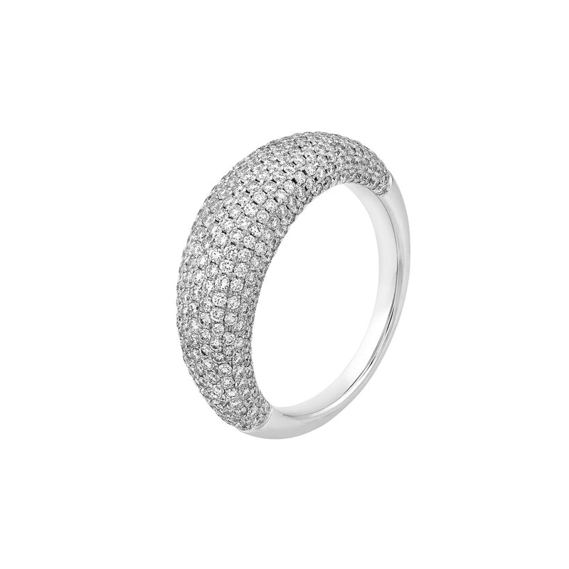 14K Gold Dome Diamond Pavé Band