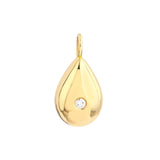 14K Gold Pear Shaped Inset Diamond Bezel Pendant