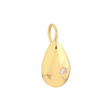 14K Gold Pear Shaped Inset Diamond Bezel Pendant