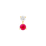 14K Gold Diamond and Ruby Stud Earrings